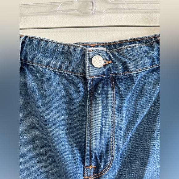 FRAME Denim Designer Blue Le Grand Garcon Cutoff Rolled Hem Jean Shorts size 34 - Picture 8 of 12